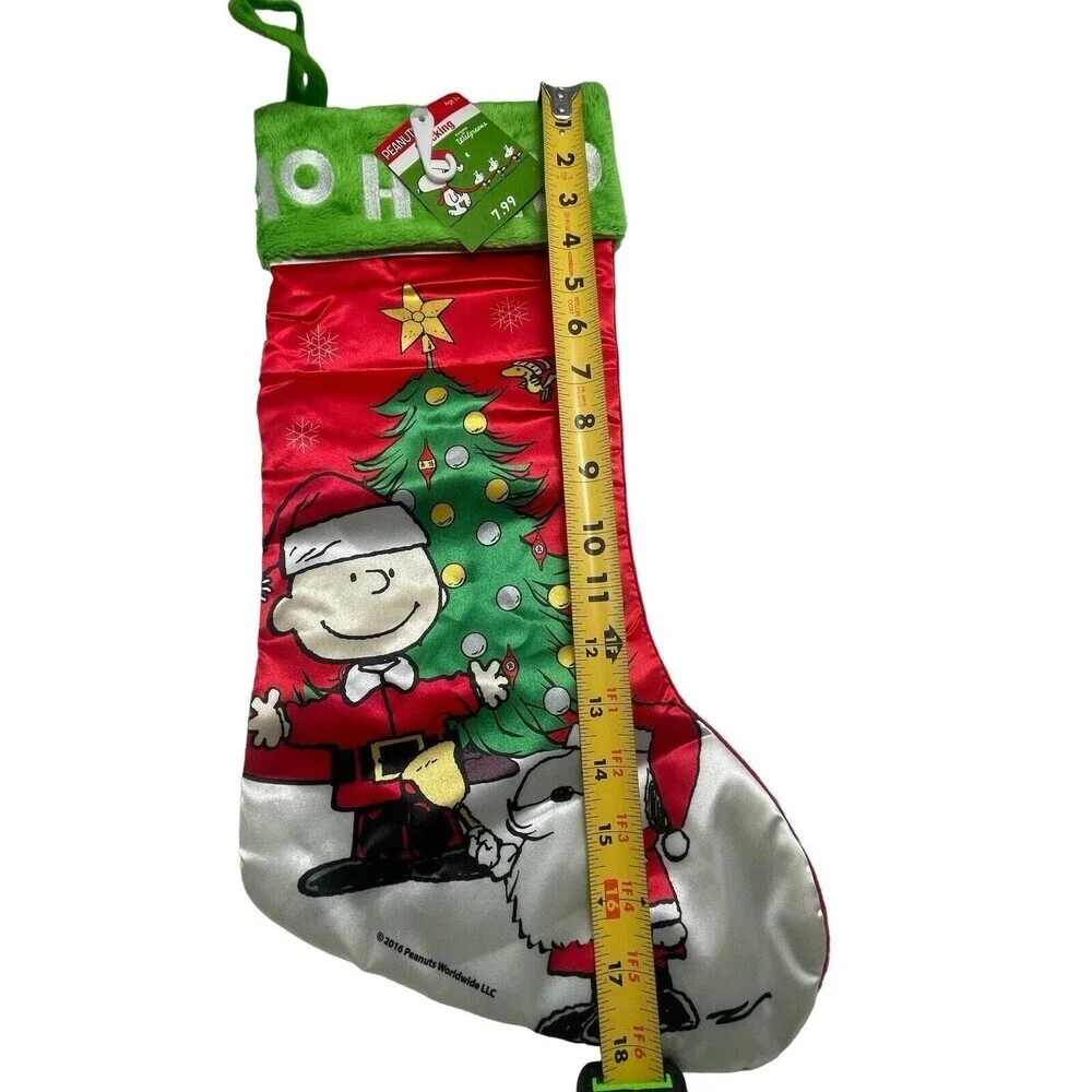 Vintage Peanuts Charlie Brown & Snoopy Ho Ho Ho Christmas Stocking